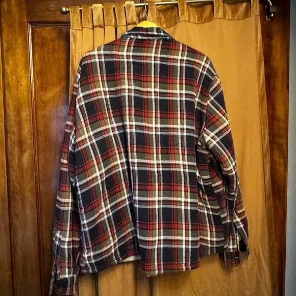 Tailor Vintage Red and Black Plaid Jacket with Sherpa Lining - Picture 2 of 3